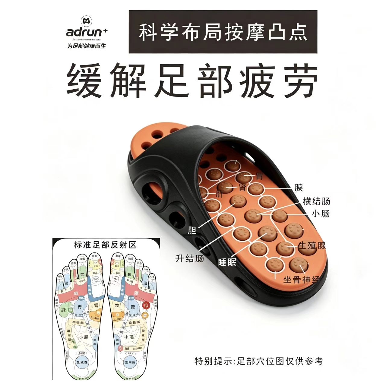 爱多跑adrun+按摩拖鞋的功能介绍